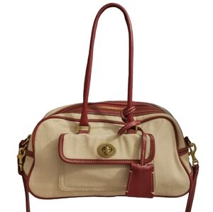 Y2K Coach Crossbody Bag, leather and twill